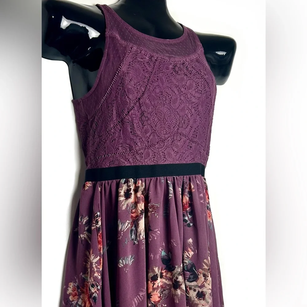 Xhilaration Purple Floral Lace Dress NWOT - Picture 9 of 11